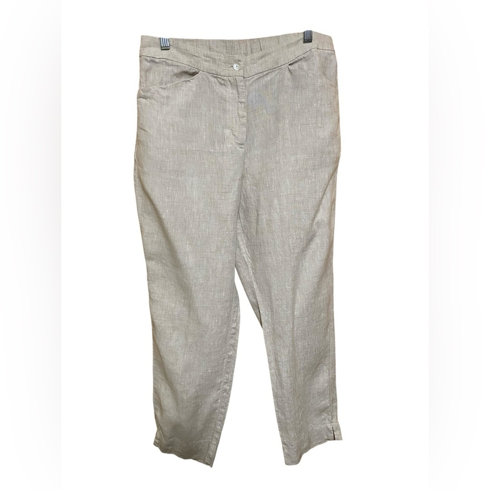 Chico’s Cream Beige 100% Linen Crop Pants Size 0.5R/6R.